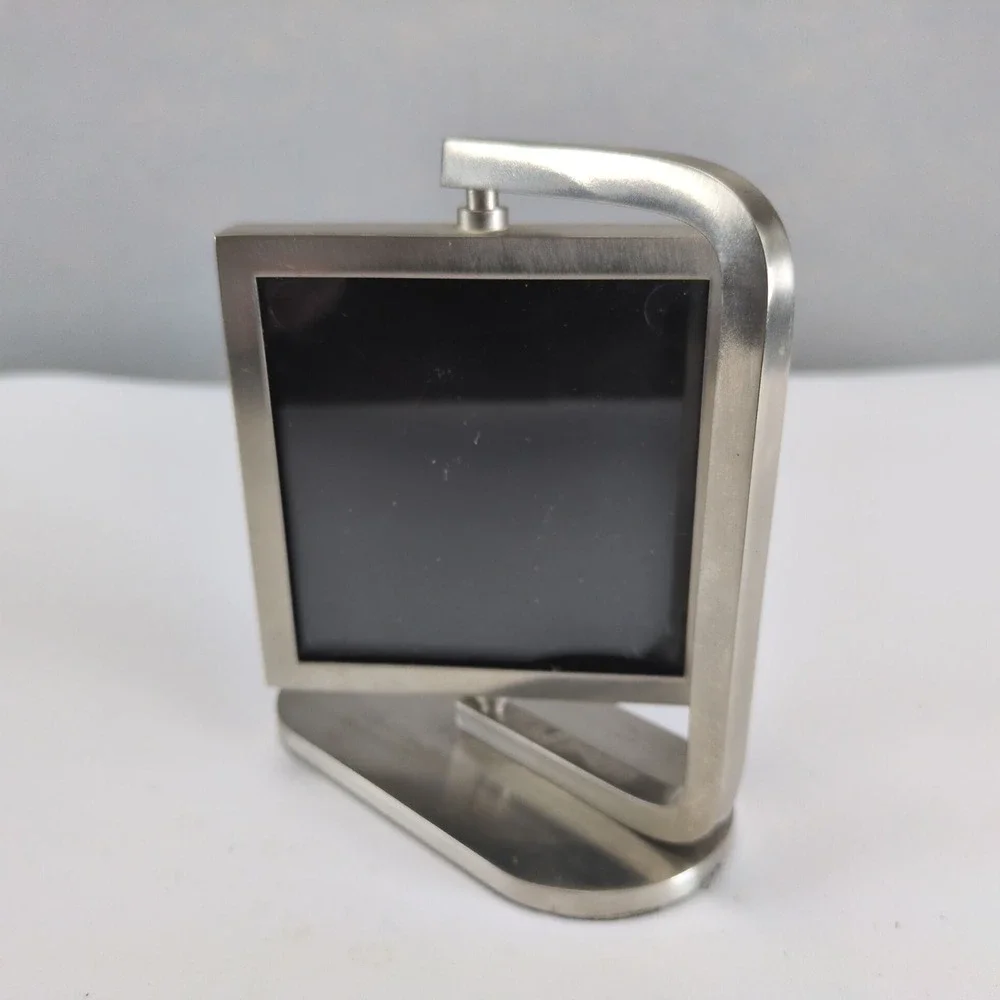 Pottery Barn Brushed Nickel Double Sided 3x3 Swing‎ Picture Frame Heavyweight